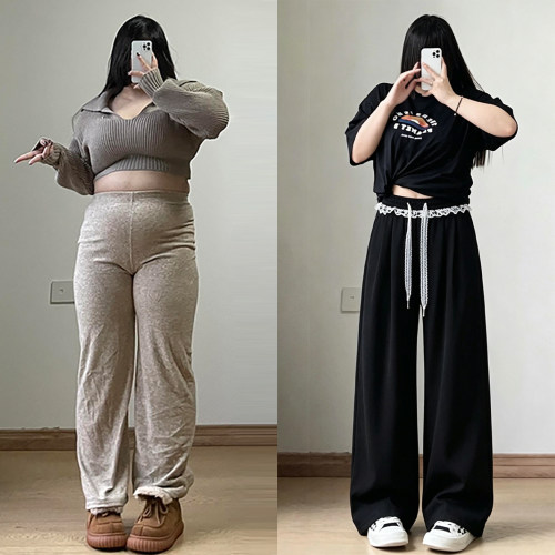 胖mm特大码女装通勤遮胯阔腿裤女