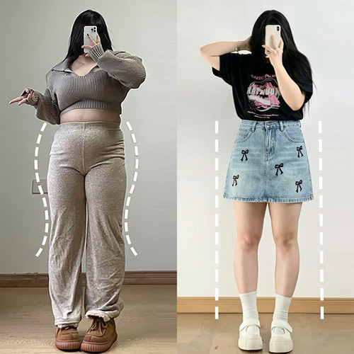 大码胖mm慵懒风韩系休闲包臀裙女
