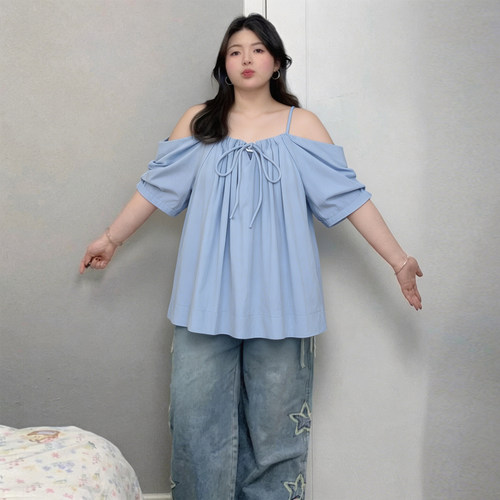 300斤胖mm特大码漂亮减龄上衣女