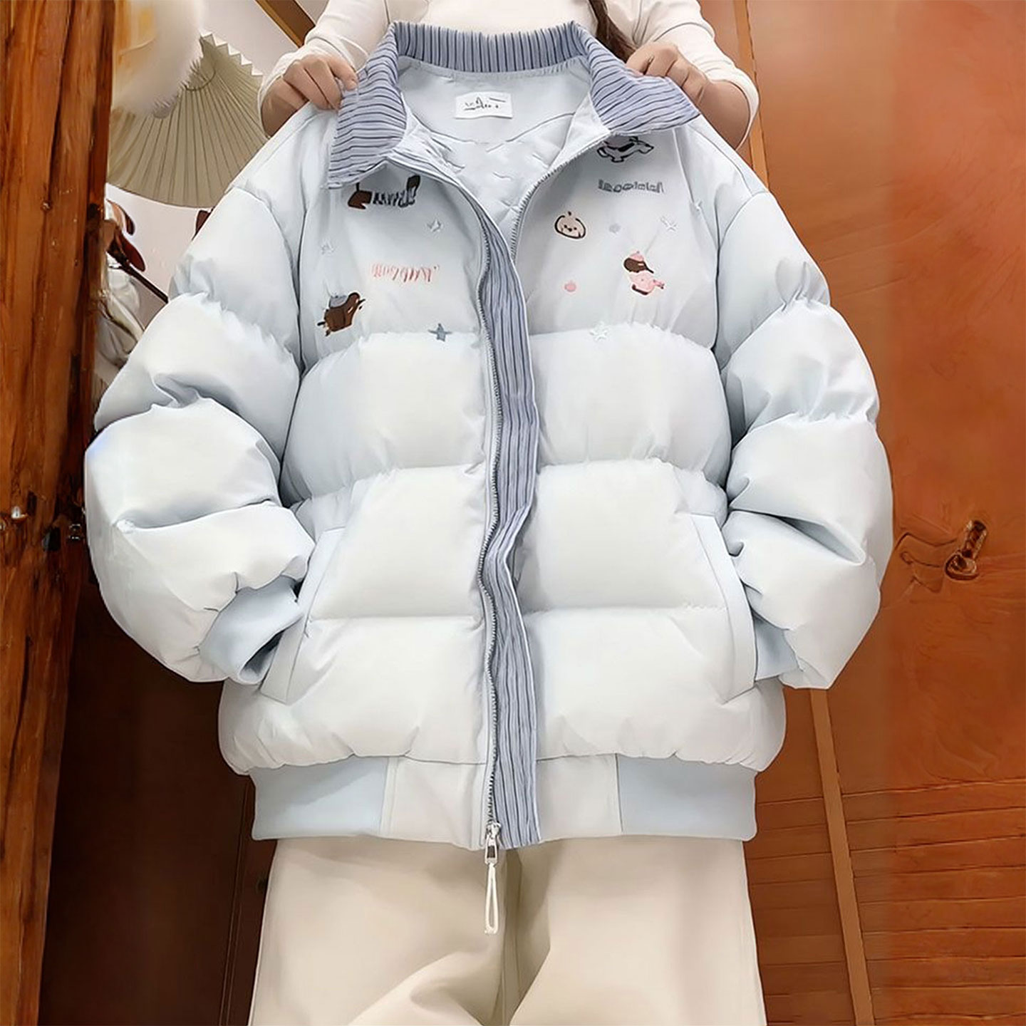 大码女装胖mm时尚百搭休闲棉袄女