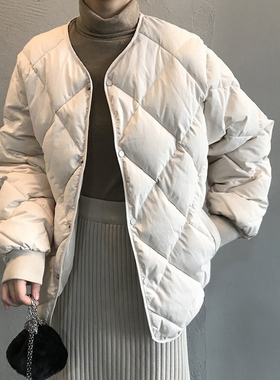 300斤大码女装羽绒棉服女胖mm短款2025新款菱格时尚冬装棉衣外套