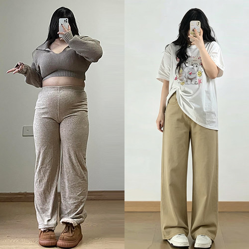 特大码韩系巨好看百搭的直筒裤子