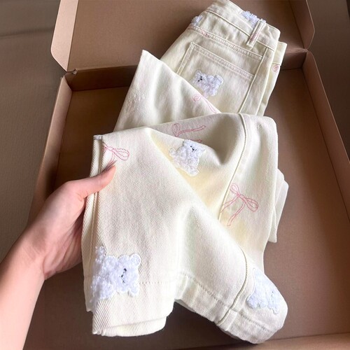 300斤大码甜美温柔风牛仔裤女裤