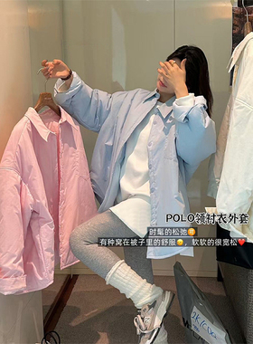 300斤大码胖mm高级感蓝色长袖衬衫女2026春季穿搭宽松显瘦外套潮