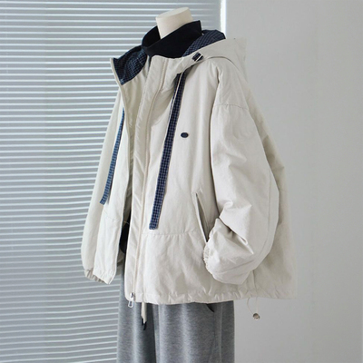 300斤特大码格子拼接夹棉棉服女