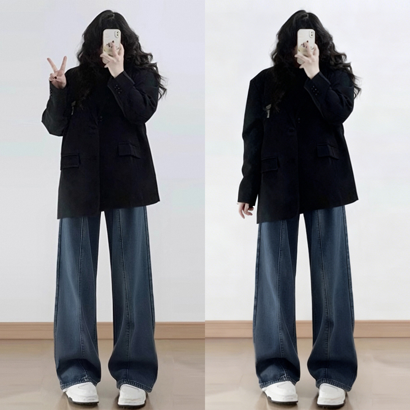 300斤大码女装蓝色遮肉显瘦牛仔裤女胖mm宽松百搭设计感阔腿裤子,女装/女士精品,大码裤装,淘宝优惠券,粉丝福利购,淘宝优惠卷