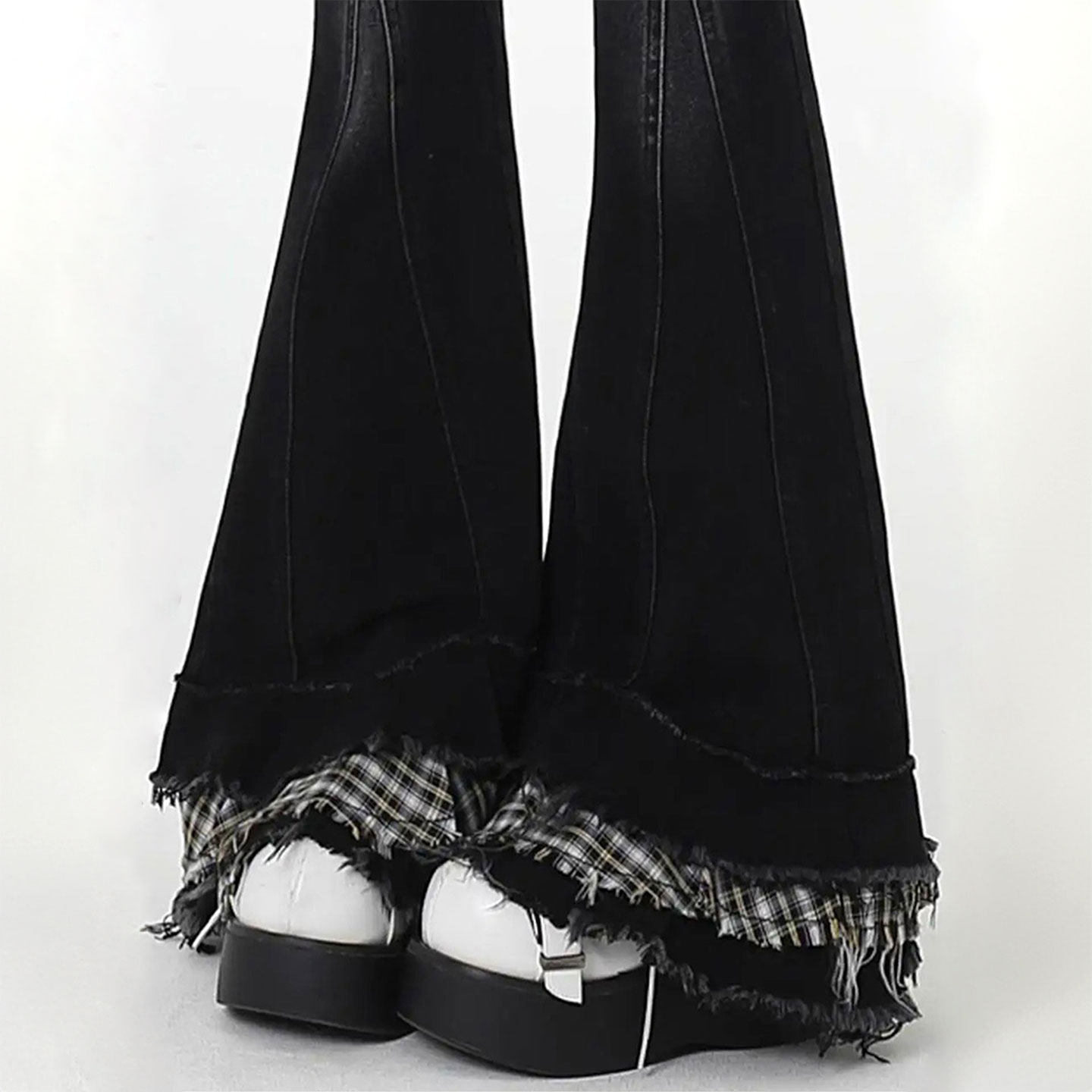 大码胖mm减龄学院风小众牛仔裤女