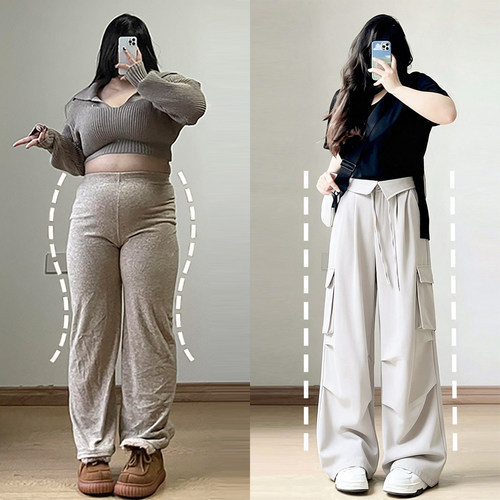 特大码女装百搭休闲运动阔腿裤女