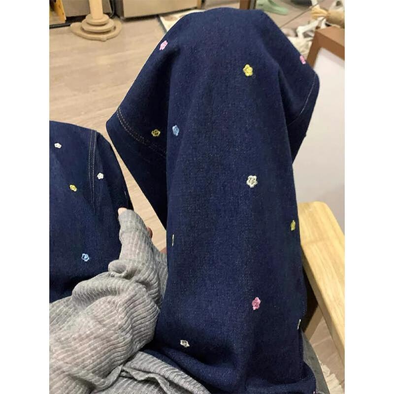 特大码女装美式复古休闲阔腿裤子