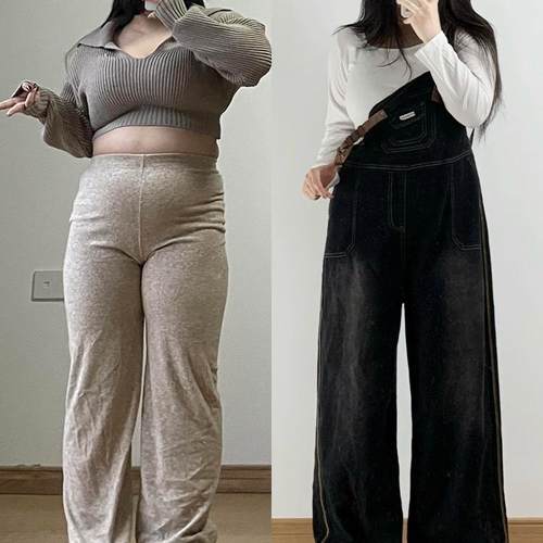 特大码美式复古ins宽松背带长裤