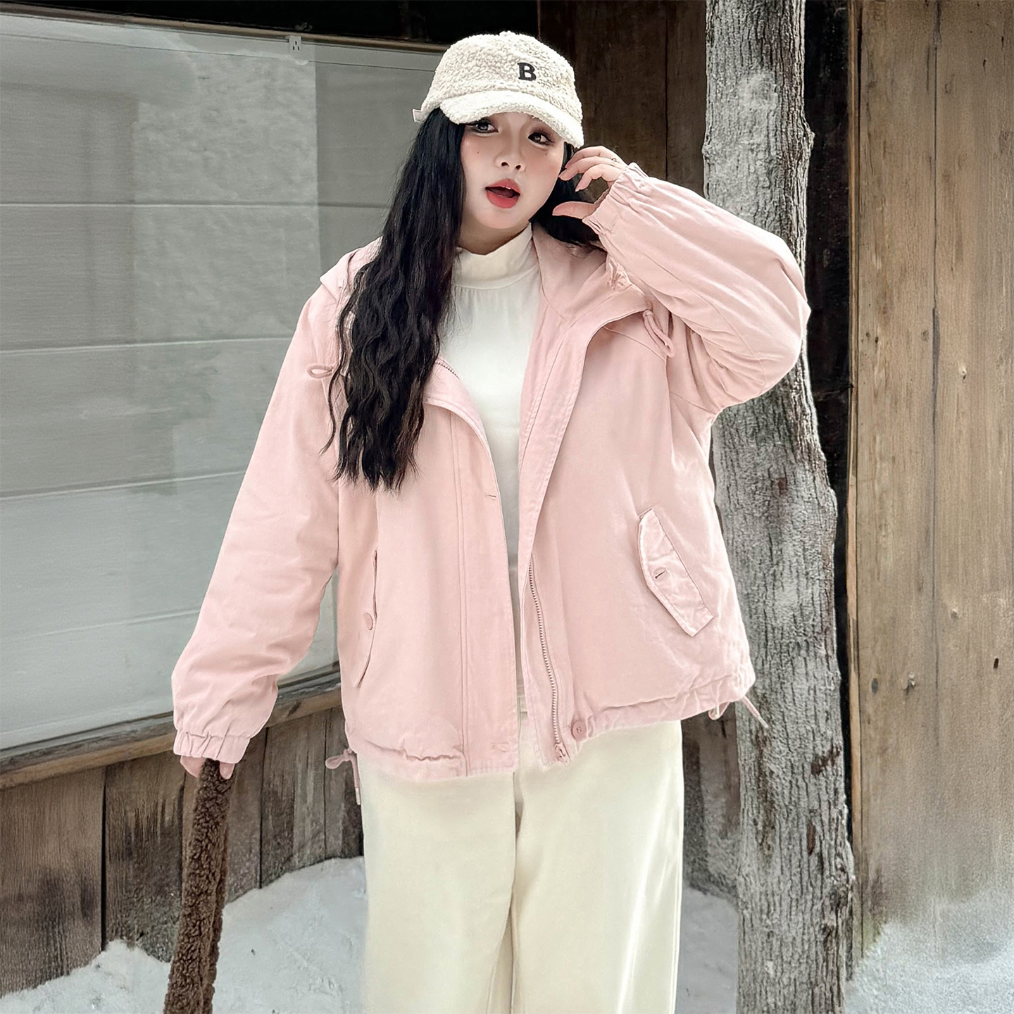 300斤特大码宽松显瘦加厚棉衣女