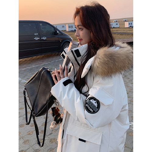 特大码美式ins甜美风减龄棉服女