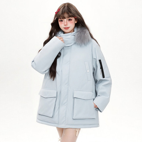 大码女装慵懒风宽松遮肉显瘦棉服