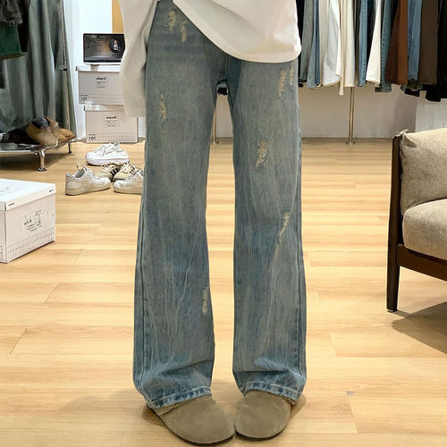 胖mm大码慵懒风时尚休闲直筒裤女
