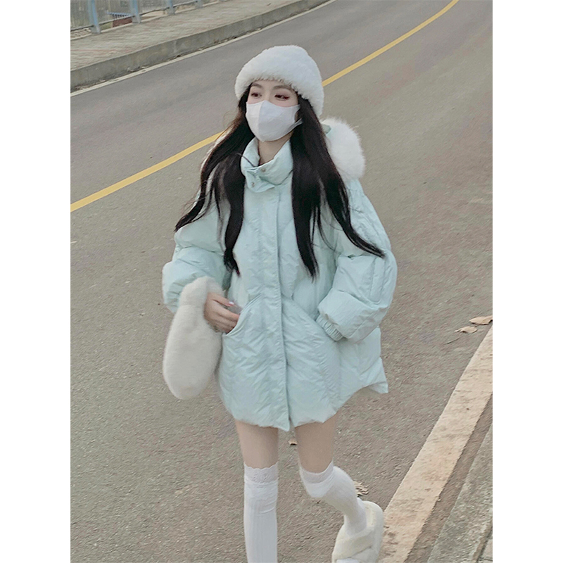 大码女装时尚百搭学院风羽绒棉衣