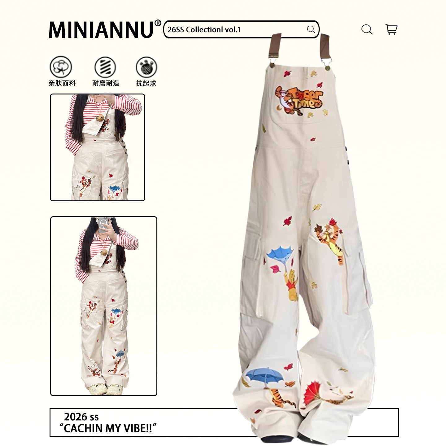 特大码女装美式ins卡通刺绣牛仔背带裤女胖mm显瘦阔腿连体长裤子,女装/女士精品,大码裤装,淘宝优惠券,粉丝福利购,淘宝优惠卷