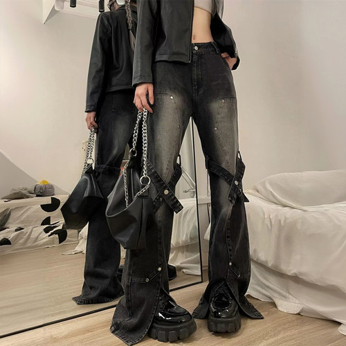 特大码女装复古高街vibe风裤子女