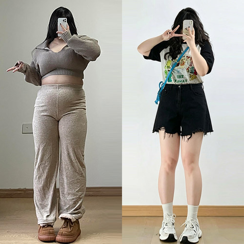胖mm大码女装美式高街减龄短裤女