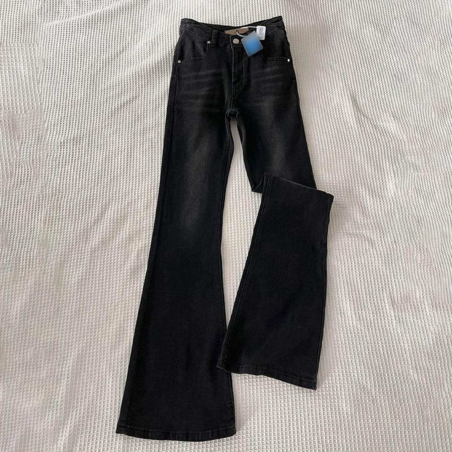 特大码女装美式高街黑色牛仔裤女胖mm学生显瘦慵懒风垂感微喇裤子,女装/女士精品,大码裤装,淘宝优惠券,粉丝福利购,淘宝优惠卷