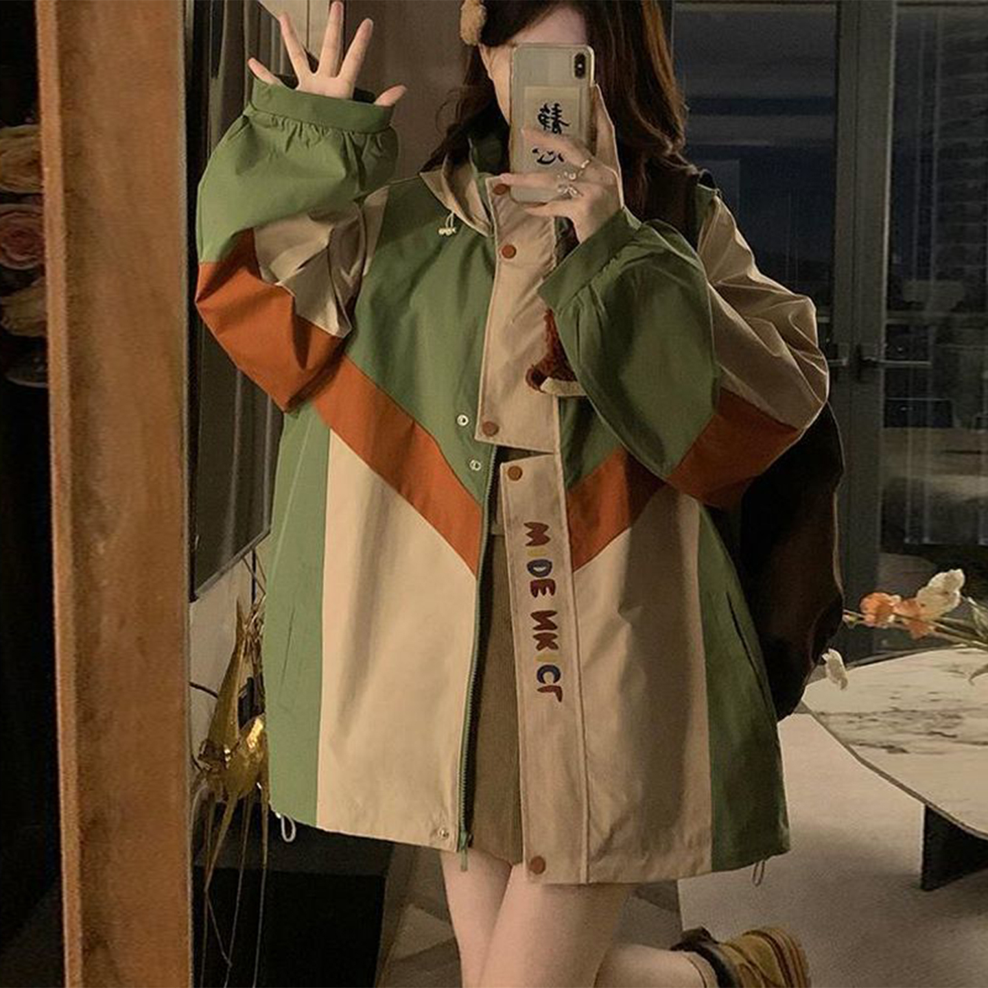 300斤大码女装宽松显瘦工装外套