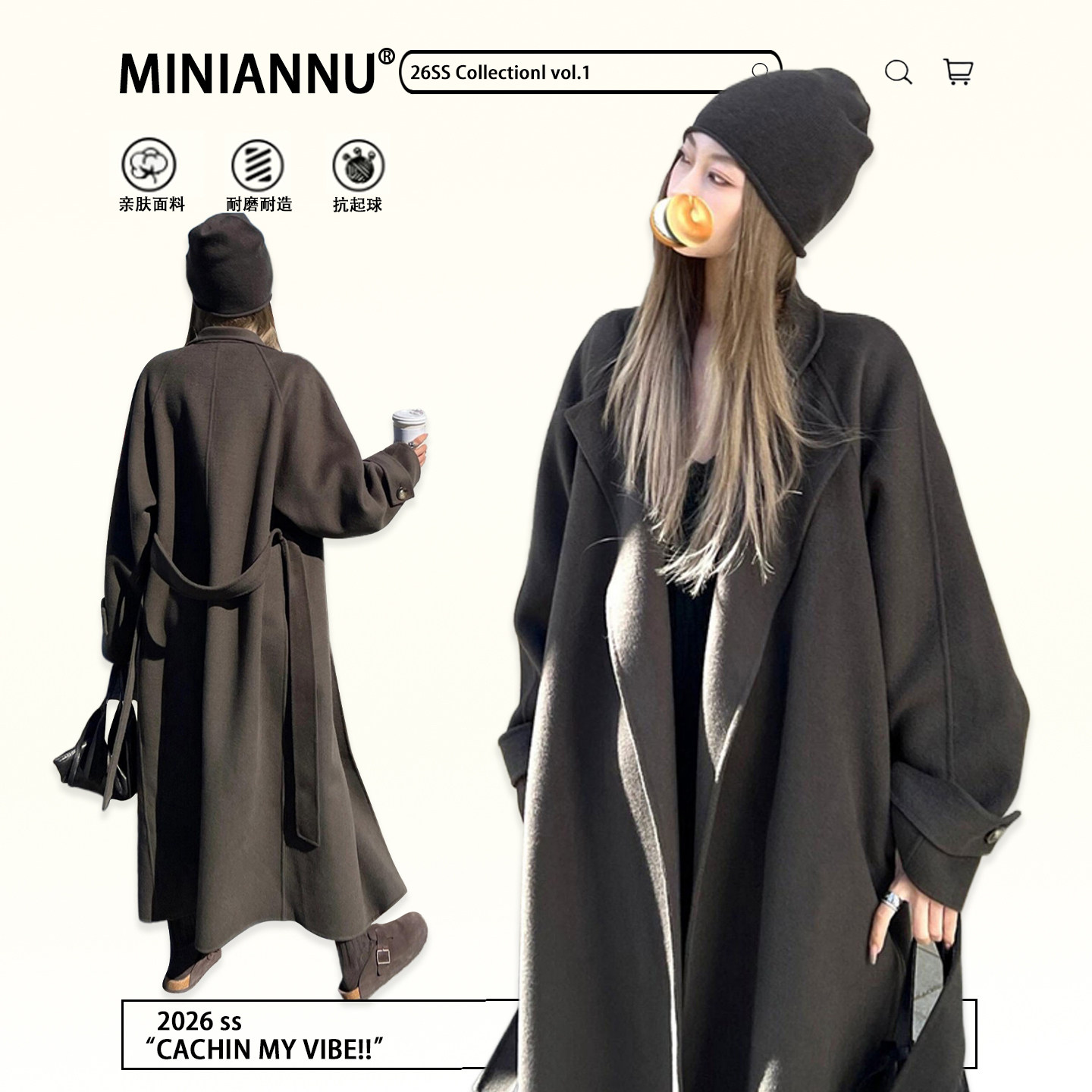 大码女装胖mm设计感中长款外套女气质高级感时髦韩系保暖毛呢大衣,女装/女士精品,大码呢大衣,淘宝优惠券,粉丝福利购,淘宝优惠卷