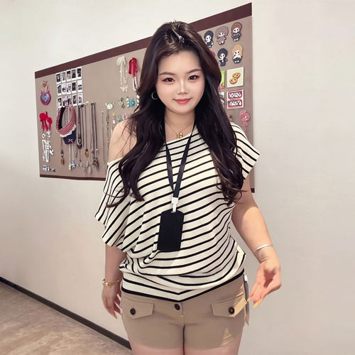 300斤胖mm大码纯欲风显瘦上衣女