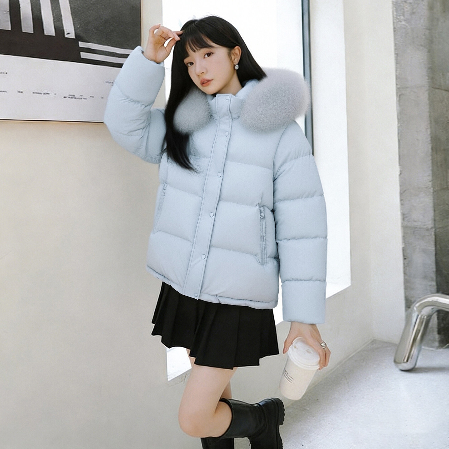 300斤大码女装韩版学院风蓝色加厚棉服女胖mm宽松保暖面包服外套,女装/女士精品,大码棉服,淘宝优惠券,粉丝福利购,淘宝优惠卷