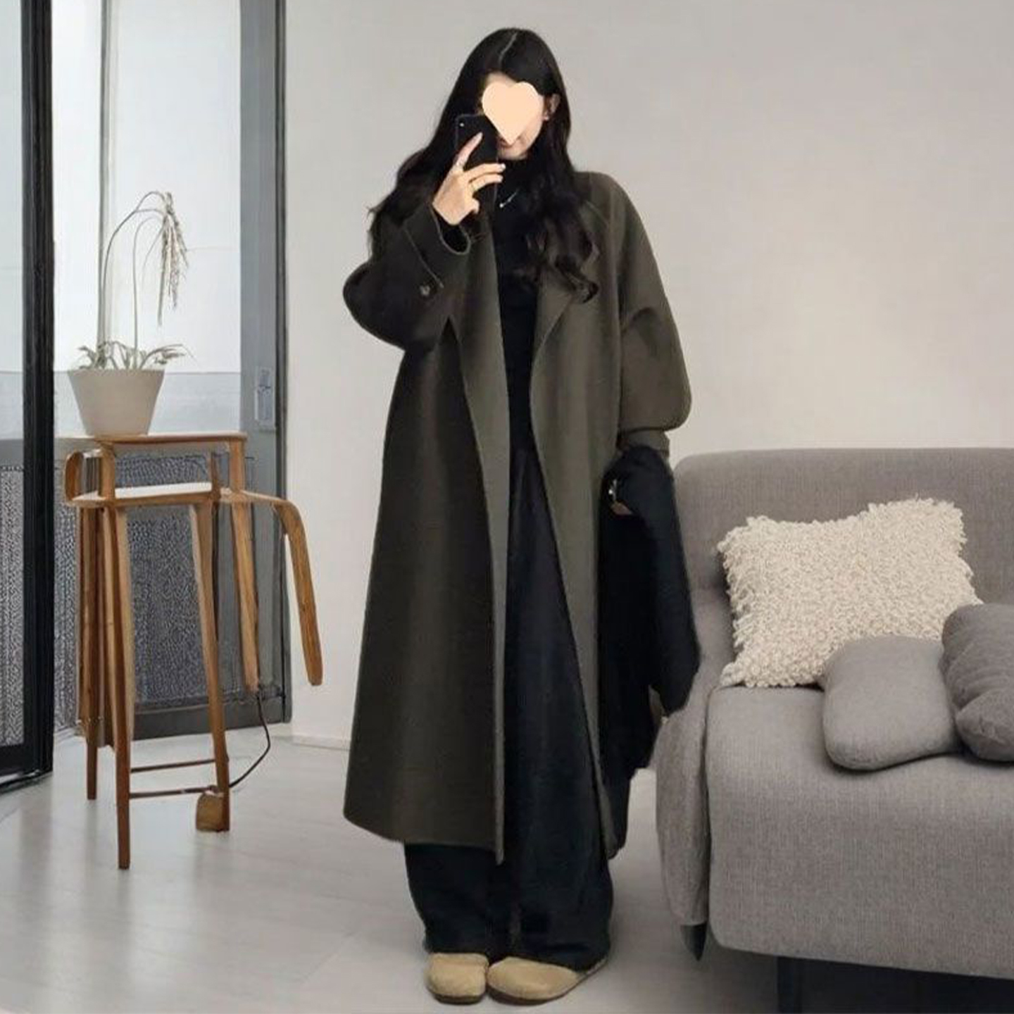 大码女装胖mm宽松高级感呢子大衣