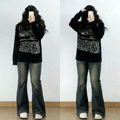 特大码胖mm设计感小众时尚长裤女