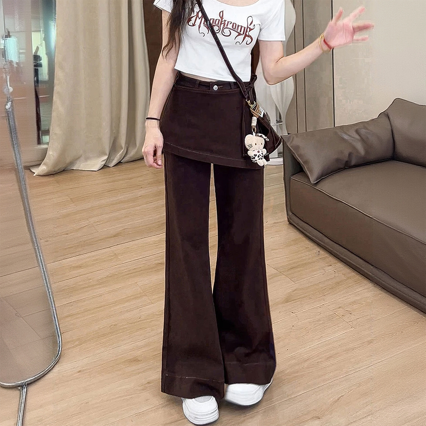 特大码女装美式高街vibe风牛仔裤