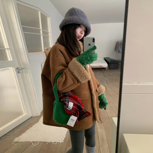 300斤胖mm大码 高级感保暖棉服 美拉德穿搭夹棉外套女秋冬复古时尚