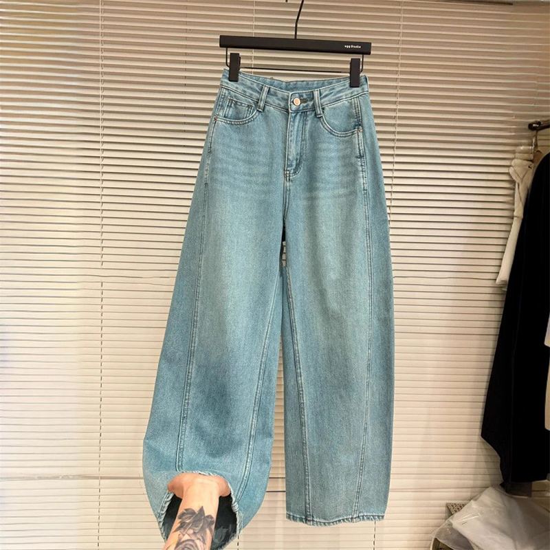 特大码设计感小众百搭牛仔裤女裤