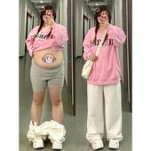 女装 学生显瘦垂感直筒长裤 胖mm米白色牛仔裤 新款 子 女2026春季 大码