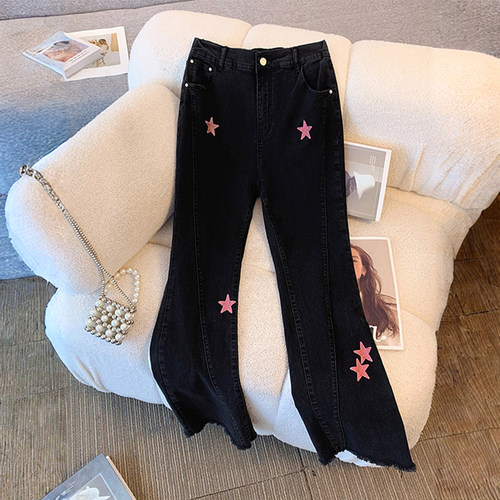 特大码女装美式高街vibe风牛仔裤