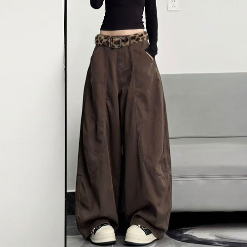 特大码女装韩系高腰显瘦阔腿裤子