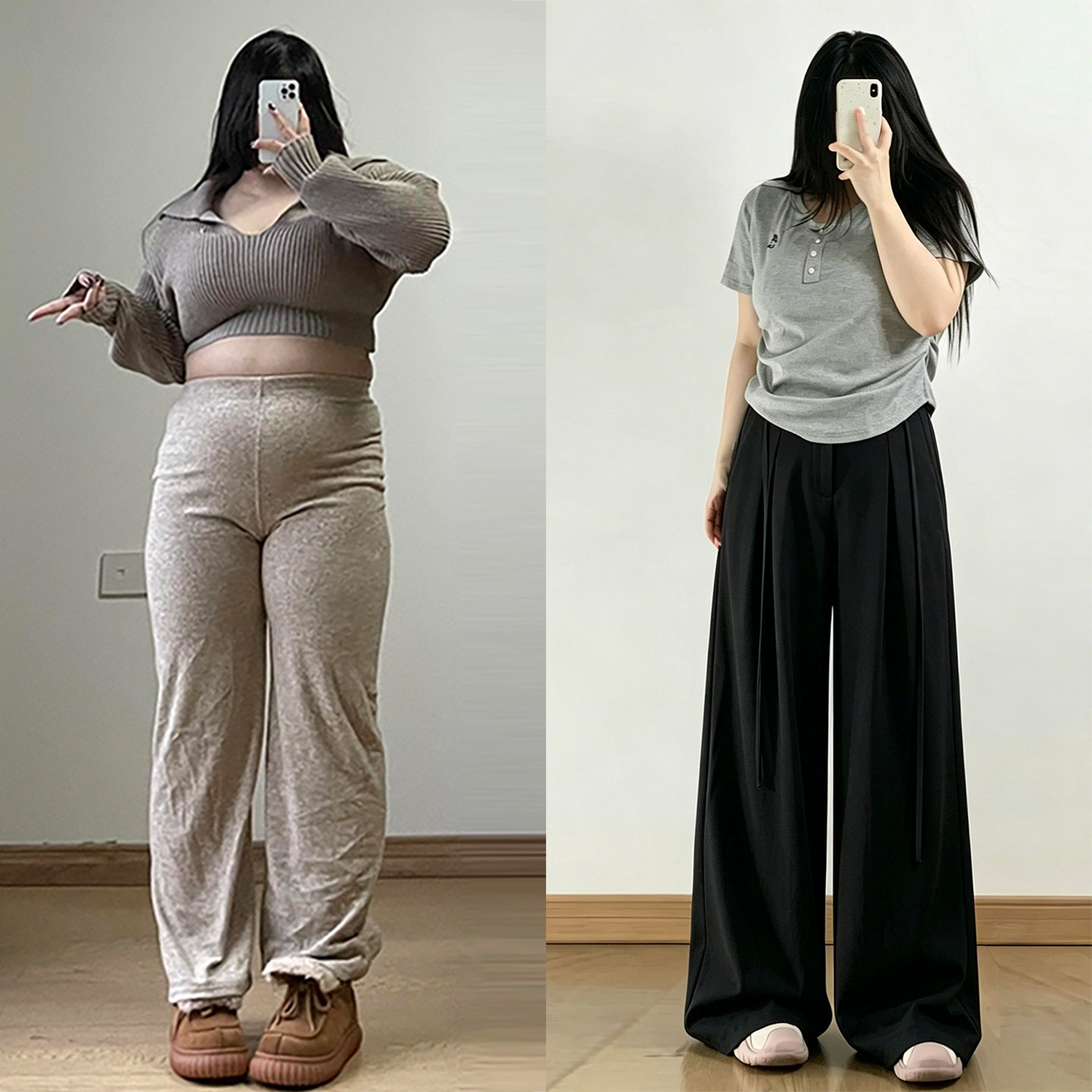 胖mm特大码女装黑色休闲阔腿西装裤女设计感压褶宽松垂感直筒裤子