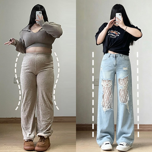 胖mm特大码女装松弛百搭阔腿裤女