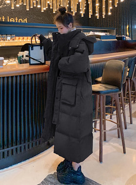 胖mm大码女装过膝长款棉衣棉服女