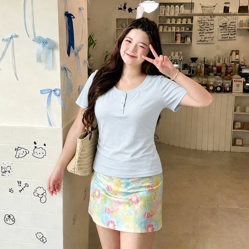 300斤胖mm特大码修身显瘦上衣女