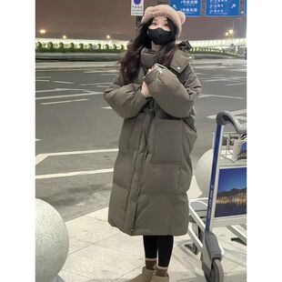 胖mm大码女装韩版学院风连帽棉服棉袄女冬季加厚显瘦中长款外套女