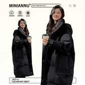 大码 保暖外套 宽松遮肉显瘦中长款 女装 胖mm加厚高级感棉服上衣冬季