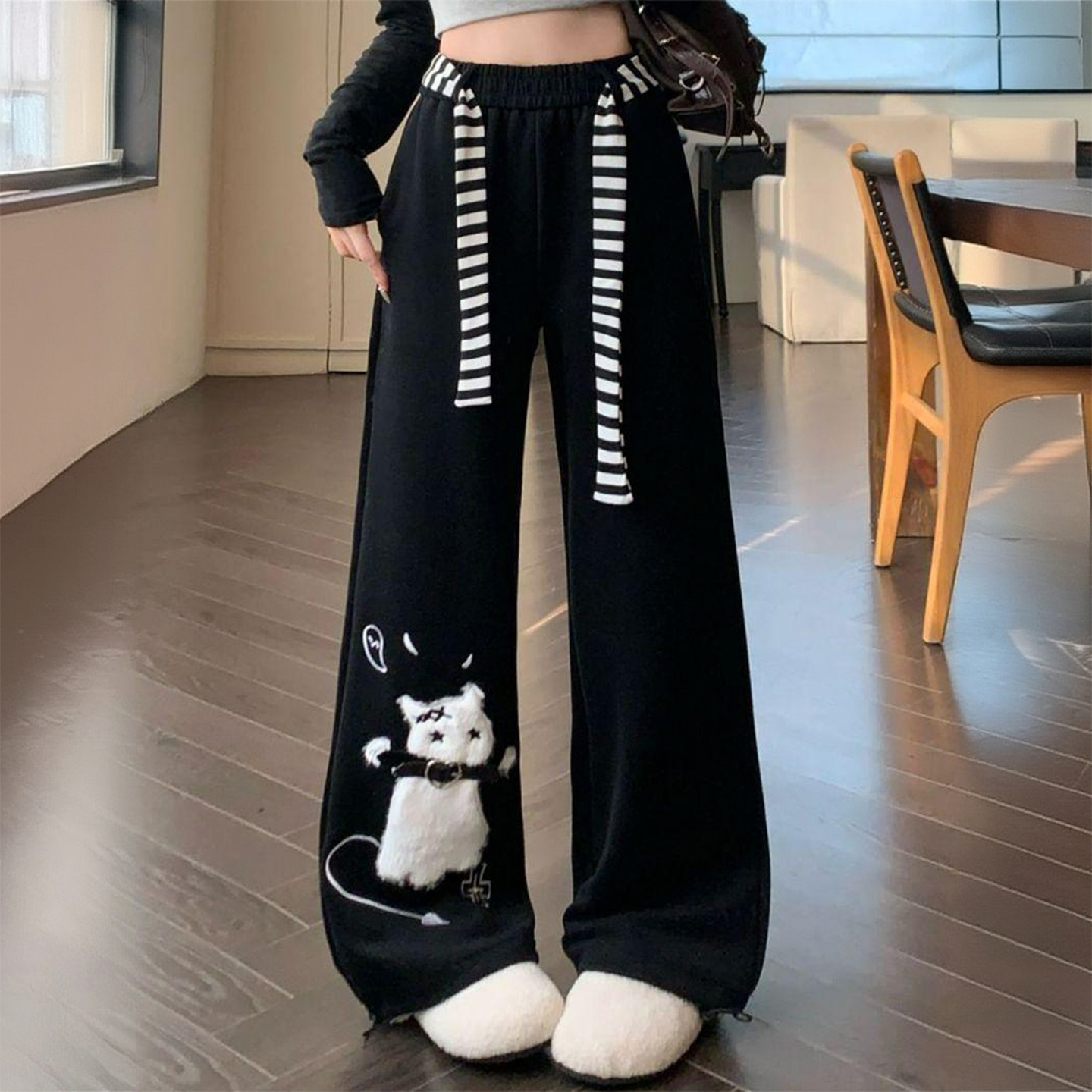 300斤特大码美式宽松设计感长裤