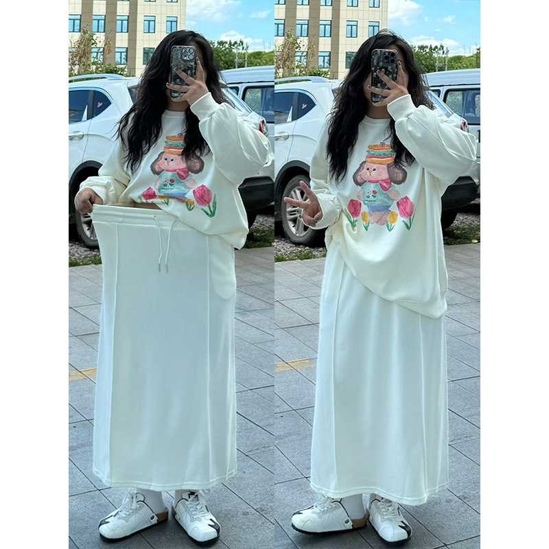 特大码美式ins高腰显瘦百搭半裙
