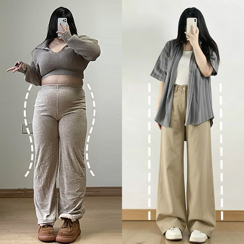 大码胖mm巨好看百搭高腰牛仔裤女