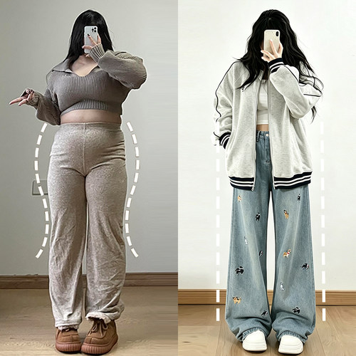 特大码女装韩系百搭休闲阔腿裤女
