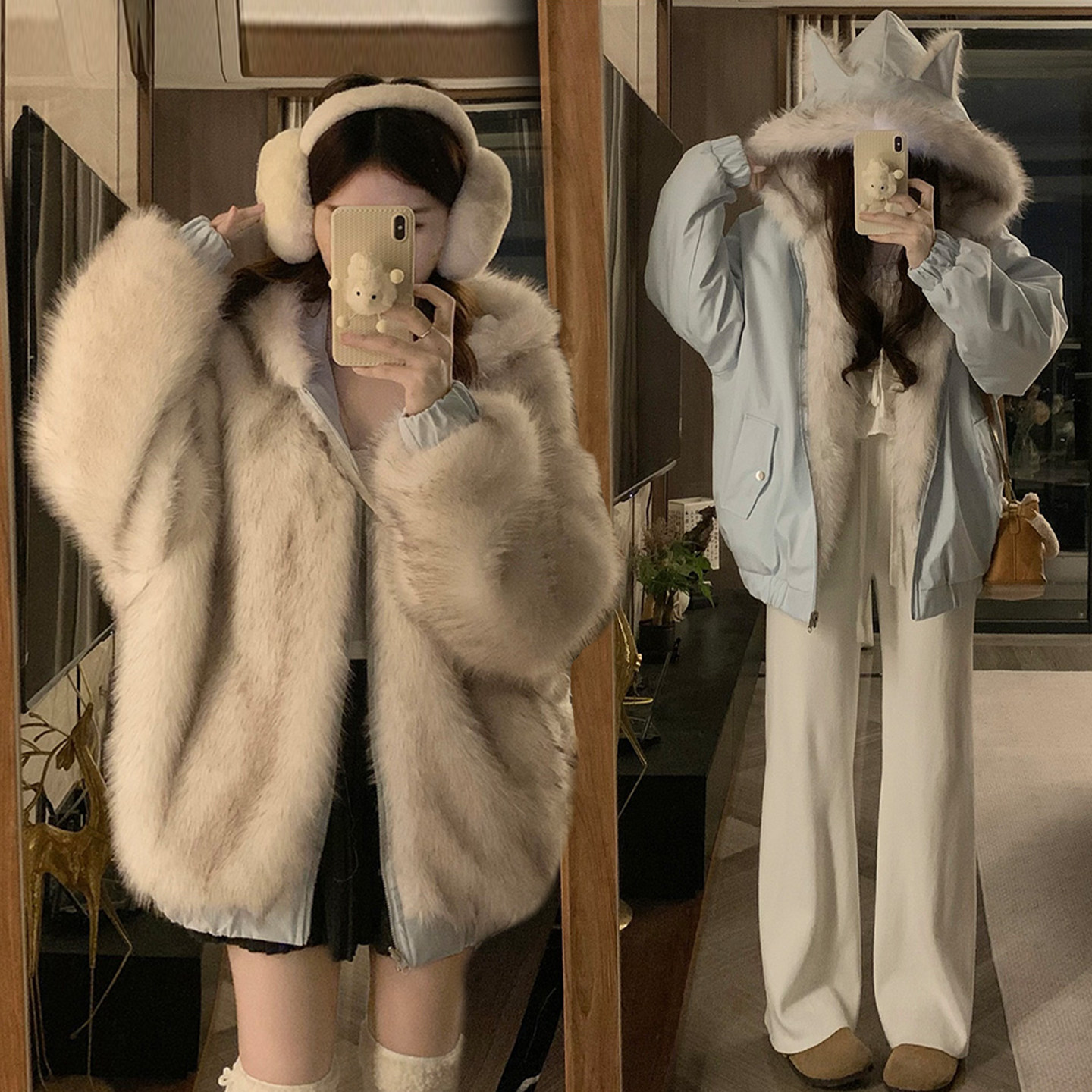 300斤特大码女装学院风蓝色加厚连帽棉服女胖mm宽松保暖毛绒外套,女装/女士精品,大码棉服,淘宝优惠券,粉丝福利购,淘宝优惠卷