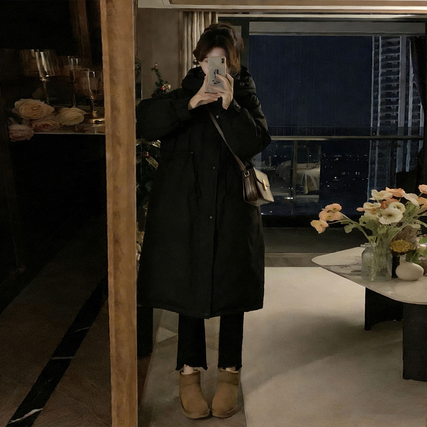 胖mm大码女装黑色连帽加厚棉服女冬季收腰设计中长款保暖棉衣外套,女装/女士精品,大码棉服,淘宝优惠券,粉丝福利购,淘宝优惠卷