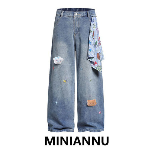 特大码胖mm高腰宽松显瘦百搭裤子