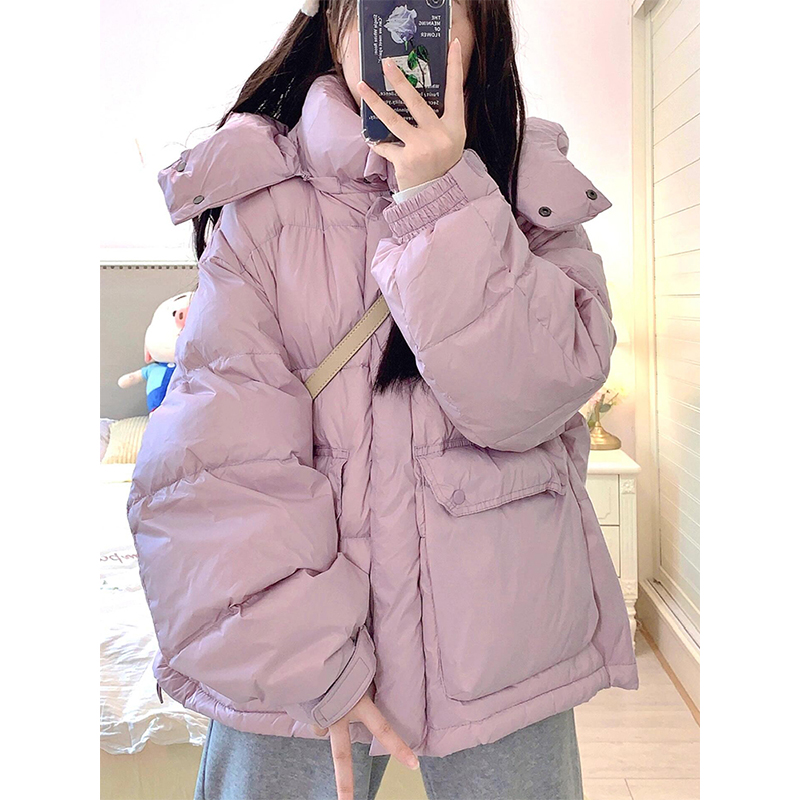 特大码韩系ins甜美风羽绒棉服女