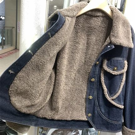 300斤大码女装冬季新款加绒加厚牛仔外套女胖mm宽松百搭夹克上衣